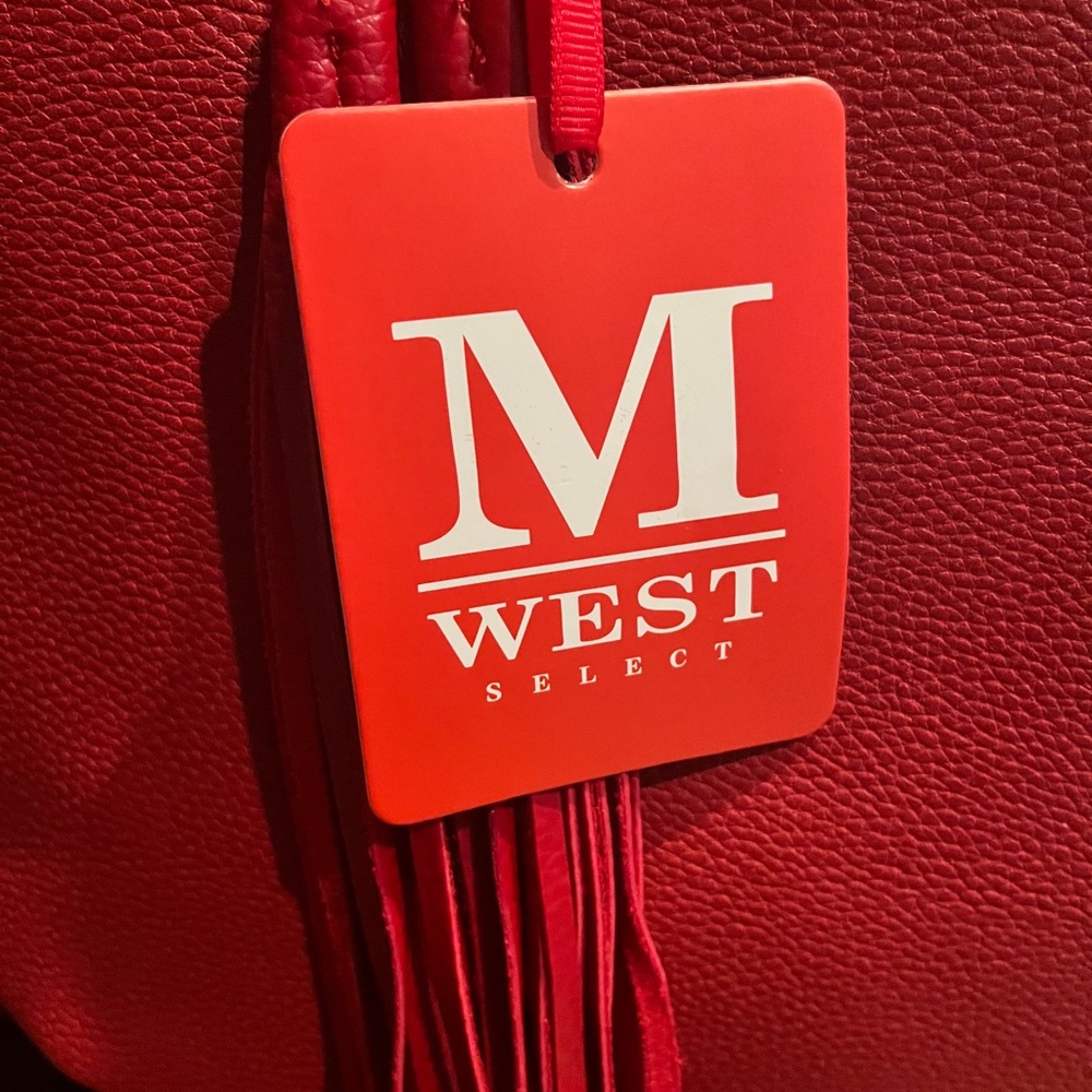 Montana West Red Tote Bag w/Front Tassels & Pebbled Faux Leather (NWT) - Picture 6 of 13